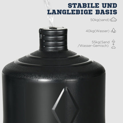 Boksa maiss, stāvošs boksa maiss, ķermeņa boksa maiss ar HDPE pamatni, brīvi stāvošs boksa partneris pieaugušajiem, mājas treniņiem, 178-207 cm, regulējams augstums