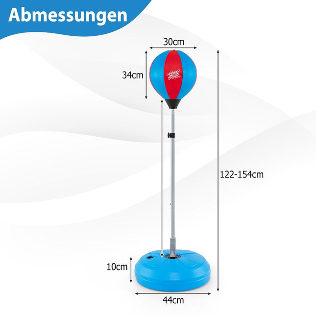 Boksa bumba 120-154 cm augstumā, regulējama stāvoša boksa bumba, boksa maisa komplekts, boksa komplekts bērniem, zils