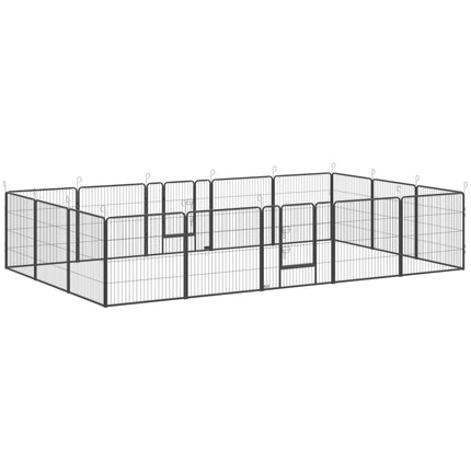 Kucēnu rotaļu laukums, 16 paneļi, salokāms ar durvīm, 3,2 m x 3,2 m