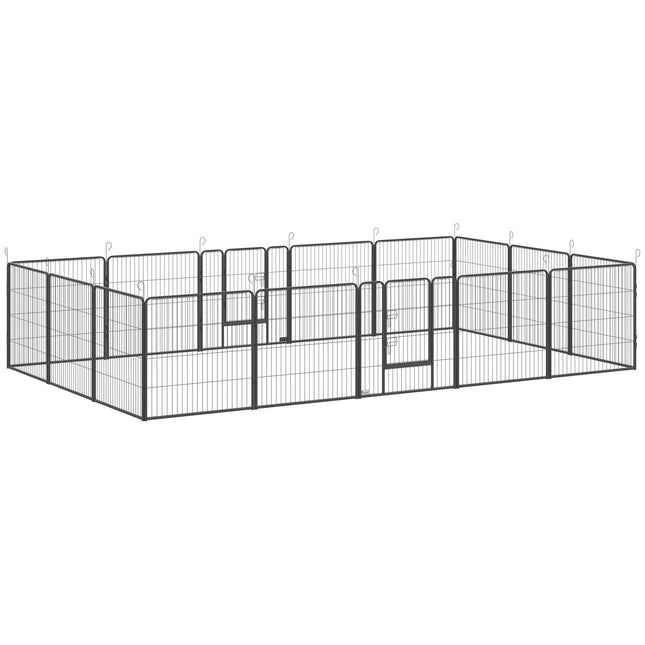 Outdoor Puppy Kennel - Steel enclosure with double doors