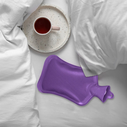 Violeta karstā ūdens pudele 2L, hermētiska, sāpju mazināšanai