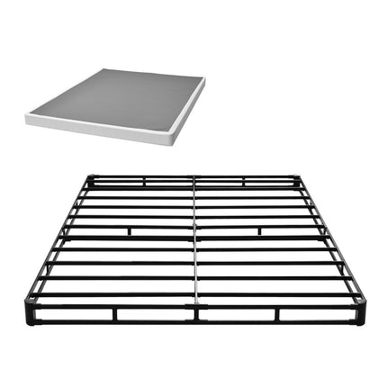 Queen Box Spring, 4-Inch Steel Frame, Washable Cover