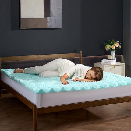 Queen Memory Foam Mattress Topper, 2 in, Cooling Gel, 7 Zones