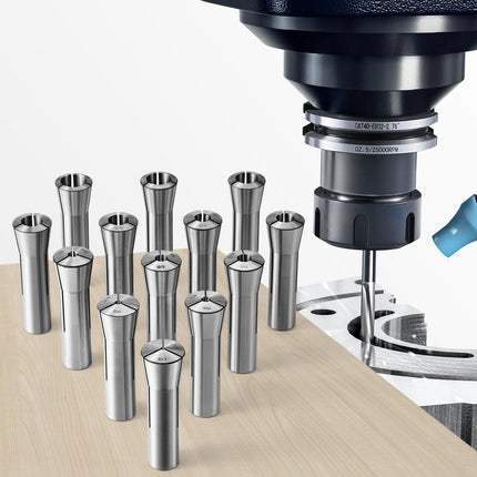 R8 Collet Set, 13-Piece 1/8–7/8 in, 0.0012 TIR