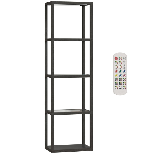 RGB grīdas lampa ar stikla plauktiem, LED, tālvadības pults, mūzikas sinhronizācija