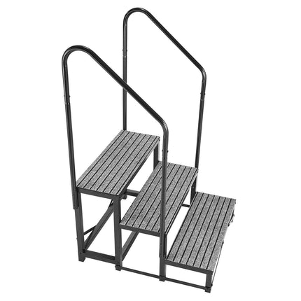 RV Steps, 3-Step Dual Handrails, 660 lb Non-Slip