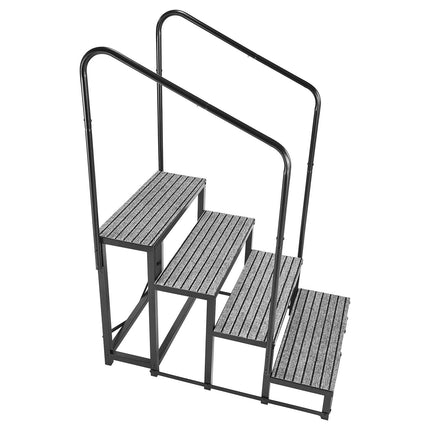 RV Steps with Dual Handrails, 4-Step, 660 lb Capacity