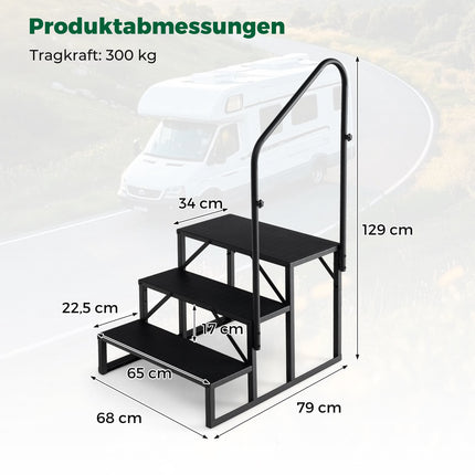 RV pakāpiens ar margām - izturīgs, neslīdošs, 65 cm plats