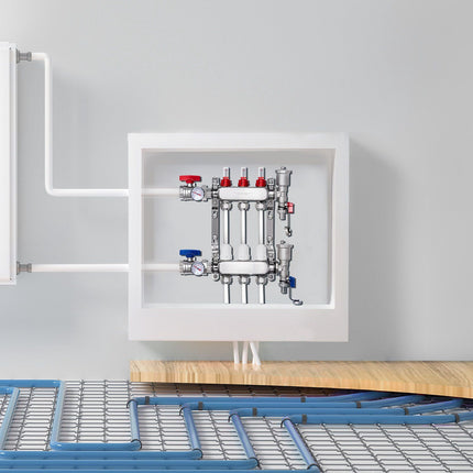 Radiant Heat Manifold, 3-Branch, 1/2 in PEX Adapters