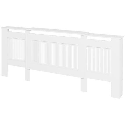 Radiatora pārsegs, izvelkams radiatora pārsegs ar plauktu, līstēm, apsildāmo pārsegu, apsildāmo pārsegu, radiatora pārsegs, 125-201 x 19 x 81,5 cm, balts