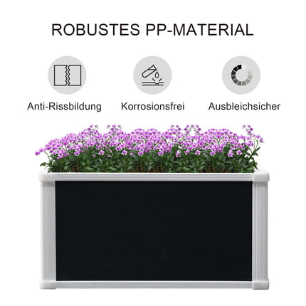 Paaugstināta dobe, puķu kaste, augu kaste ar drenāžas funkciju, dārzeņiem, plastmasa, pelēka, 60 x 60 x 30 cm