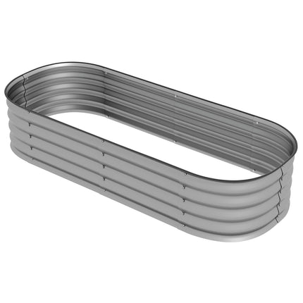 Paaugstināta dobe, metāla puķu kaste, 150 x 62 x 30 cm, dārzeņu dobe, DIY puķu kaste ar atvērtu pamatni, dārza balkonam, garšaugu dobe, sudraba krāsā