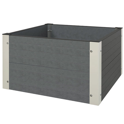 Raised Garden Bed 60 x 60 x 30 cm, Open Bottom, Weatherproof, Dark Grey