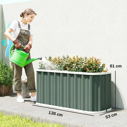 Paaugstināta dārza dobe, 61 cm dziļa, cinkots tērauds