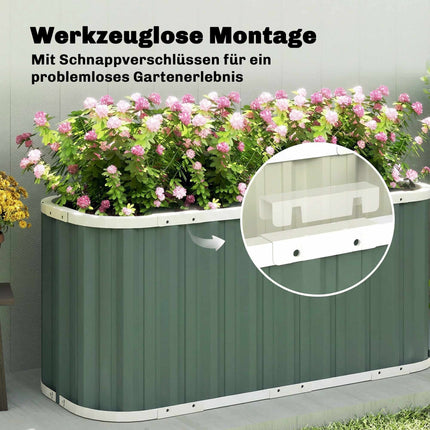 Paaugstināta dārza dobe, 61 cm dziļa, cinkots tērauds