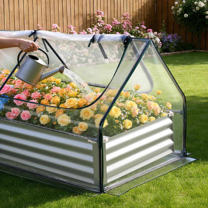 Raised Garden Bed With Greenhouse Cover, 1800x900x300mm