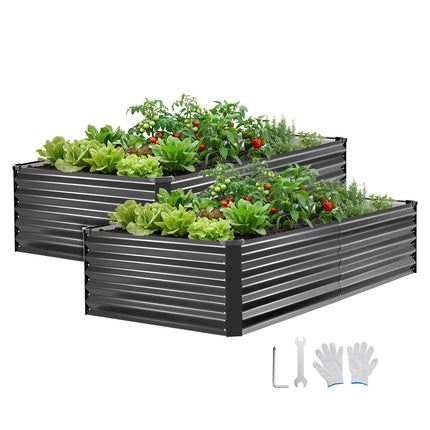 Raised Garden Beds, 2 Pack, Galvanized Metal, 2030x1020x460mm