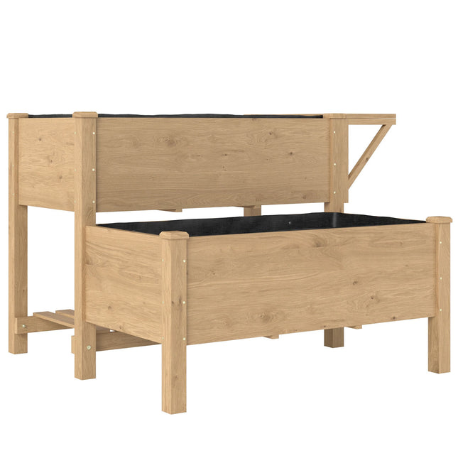 Paaugstināta dārza dobe ar plauktiem, 76,5 cm, egles koks