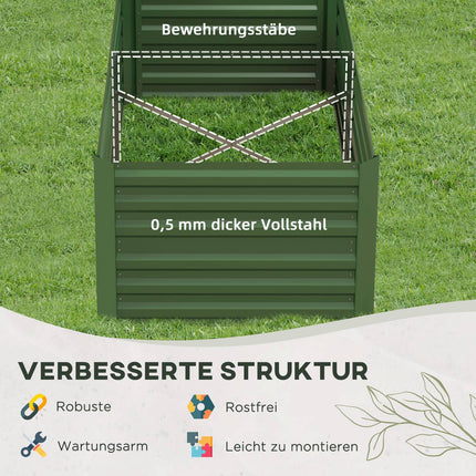 Steel garden bed - 180x90x60 cm, Cold frame
