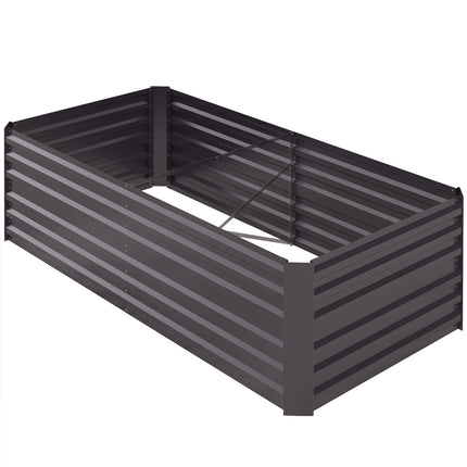 Paaugstināta dobe no tērauda, augu dobe, aukstais rāmis, dārza dobe, puķu kaste, pieslēdzama, augu kaste, augu pods, dārzeņu dobe, 180 x 90 x 60 cm dārzam, balkonam, terasei, dārza režģis ziediem, augiem, augļiem