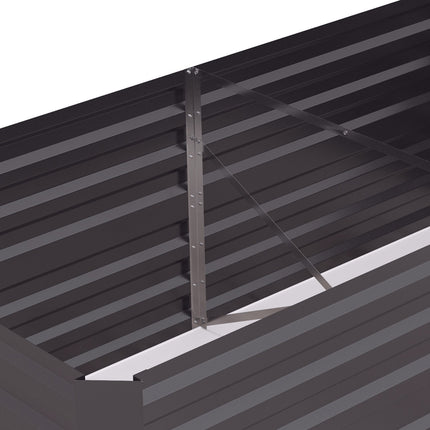 Paaugstināta dobe no tērauda, augu dobe, aukstais rāmis, dārza dobe, puķu kaste, pieslēdzama, augu kaste, augu pods, dārzeņu dobe, 180 x 90 x 60 cm dārzam, balkonam, terasei, dārza režģis ziediem, augiem, augļiem
