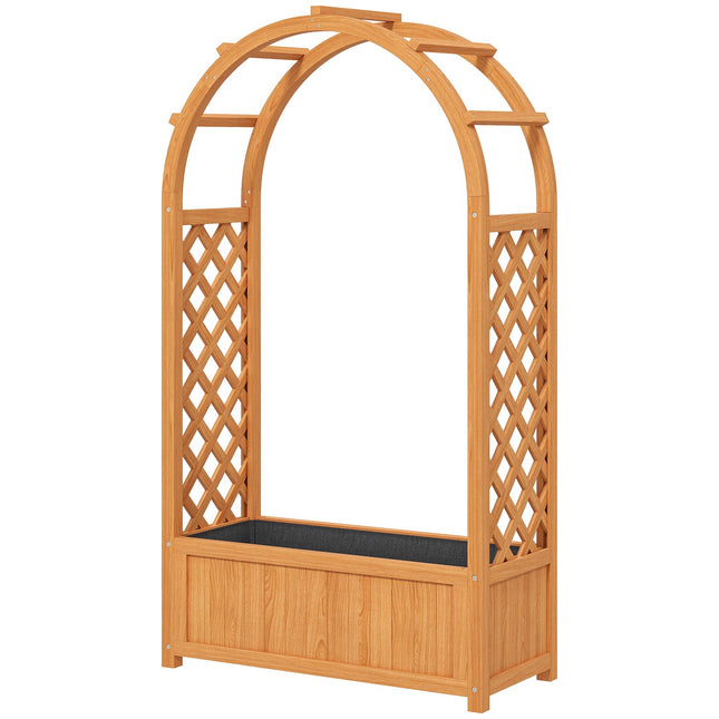Paaugstinātas dobes puķu pods ar režģi, izliekta jumta režģa puķu pods no koka, dārza režģis 83x36x145cm dārza balkona terasei, puķu pods vīteņaugiem, grozveida augi, ziedi