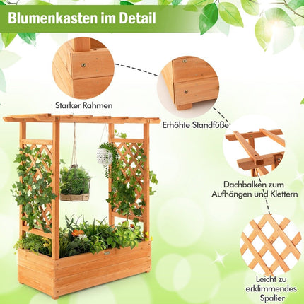 Paaugstināta dobe ar arkveida režģi un piekaramo jumtu 110 x 44 x 113,5 cm oranža