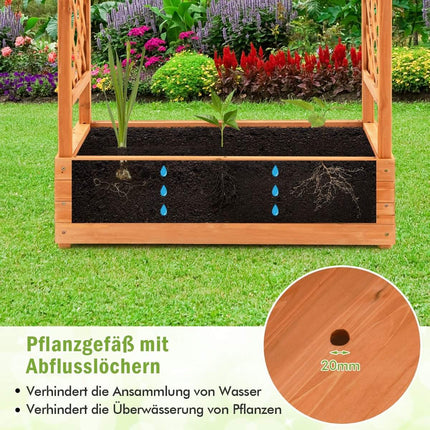 Paaugstināta dobe ar arkveida režģi un piekaramo jumtu 110 x 44 x 113,5 cm oranža