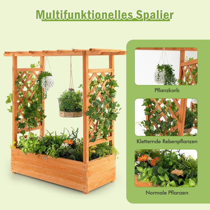 Paaugstināta dobe ar arkveida režģi un piekaramo jumtu 110 x 44 x 113,5 cm oranža
