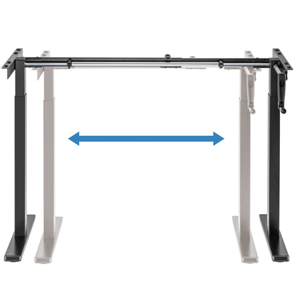 Raise/lower desk frame Manual Black