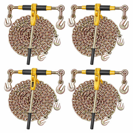 Ratchet Chain Binder Set, 5/16 in x 12.8 ft, 8,000 lb, 4