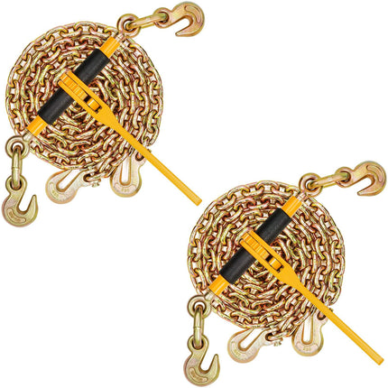 Ratchet Load Binder Chain Kit, 2 Pack, 9200 lb WLL