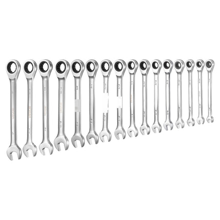 Ratcheting Combination Wrench Set, 16-Piece SAE, 72-Tooth