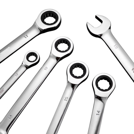 Ratcheting Wrench Set, 30-Piece, SAE-Metric, Organizer Rack