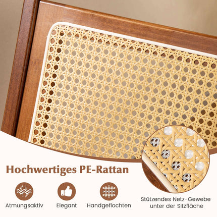 Rotangpalmas akcenta krēsls, ergonomiska atzveltne un roku balsti, bambusa rāmis