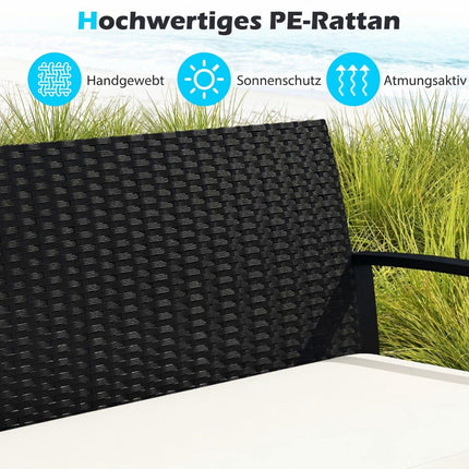 Rotangpalmas dārza mēbeļu komplekts ar spilveniem - bēšs