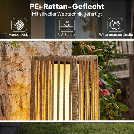 Rotangpalmas saules lampa, āra, IP44, automātiska ieslēgšanās/izslēgšanās, 68 cm