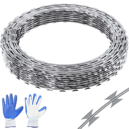 Razor Wire Fence, Hot-Dip Galvanized, 2 Rolls 98 Ft