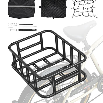 Rear Bike Basket, Medium, Cargo Net, Liner, Rain Cover