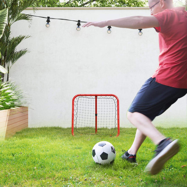 Futbola atsitiens, salokāms futbola atsitiens 63 x 63 cm regulējams futbola vārtu sitiens beisbolam, basketbolam, metāls, sarkans