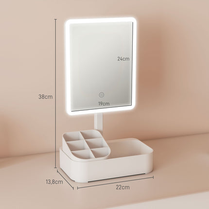 Uzlādējams LED grima spogulis, 180 rotējoši, divi gaismas režīmi