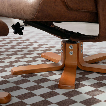 Atpūtas krēsls ar pufu, grozāms, atgāžams 135 grādos, brūns