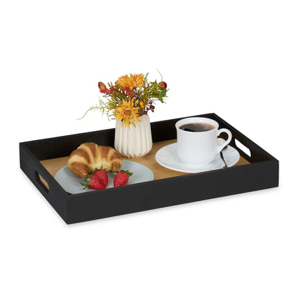 Rectangular tray in bamboo