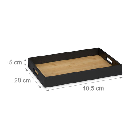 Rectangular tray in bamboo