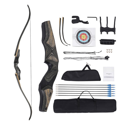 Recurve Bow and Arrows Kit, 60 in, 35 lb, Right-Hand