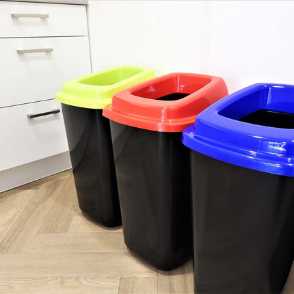 Atkritumu tvertne pārstrādei, 90 l, sarkans vāks, plastmasa