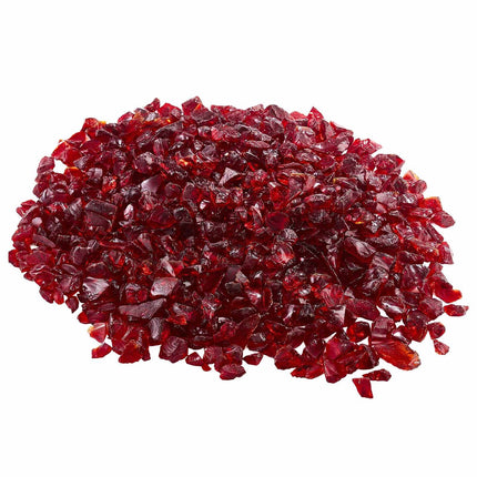 Red Fire Pit Glass, 10 lb, 3/4 Inch Heat Resistant