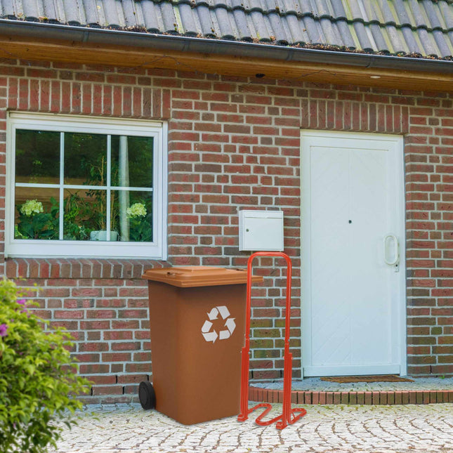 Sarkans atkritumu kompaktors atkritumu tvertnei