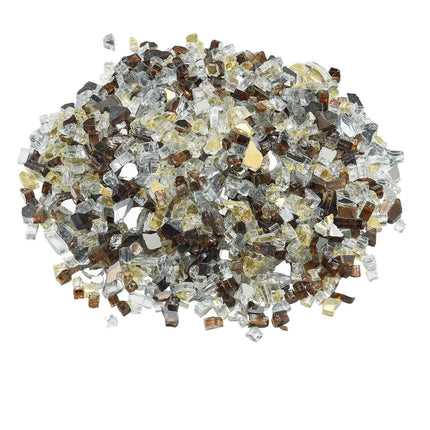 Reflective Fire Pit Glass, 10 lb, 1/2 in, Copper Mix