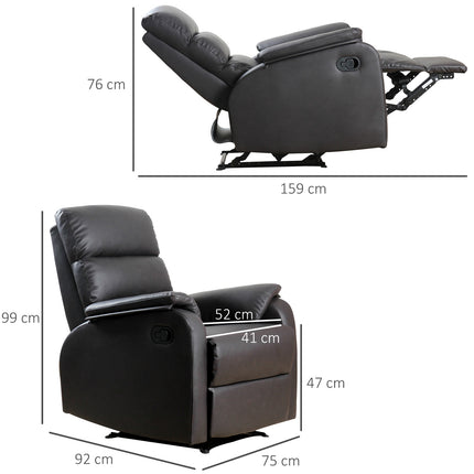 Relaksācijas krēsls, TV krēsls, dīvāna krēsls, atzveltnes krēsls, leņķa rakstāmgalds ar centrālā procesora statīvu, regulējams, ergonomisks, mākslīgā āda, brūns, 75 x 92 x 99 cm